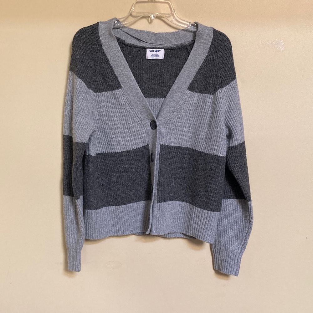 Old Navy Charcoal and Light Gray Women's Cardigan